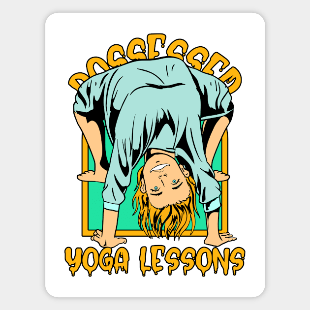 Possessed Yoga Funny Magnet by Tip Top Tee's